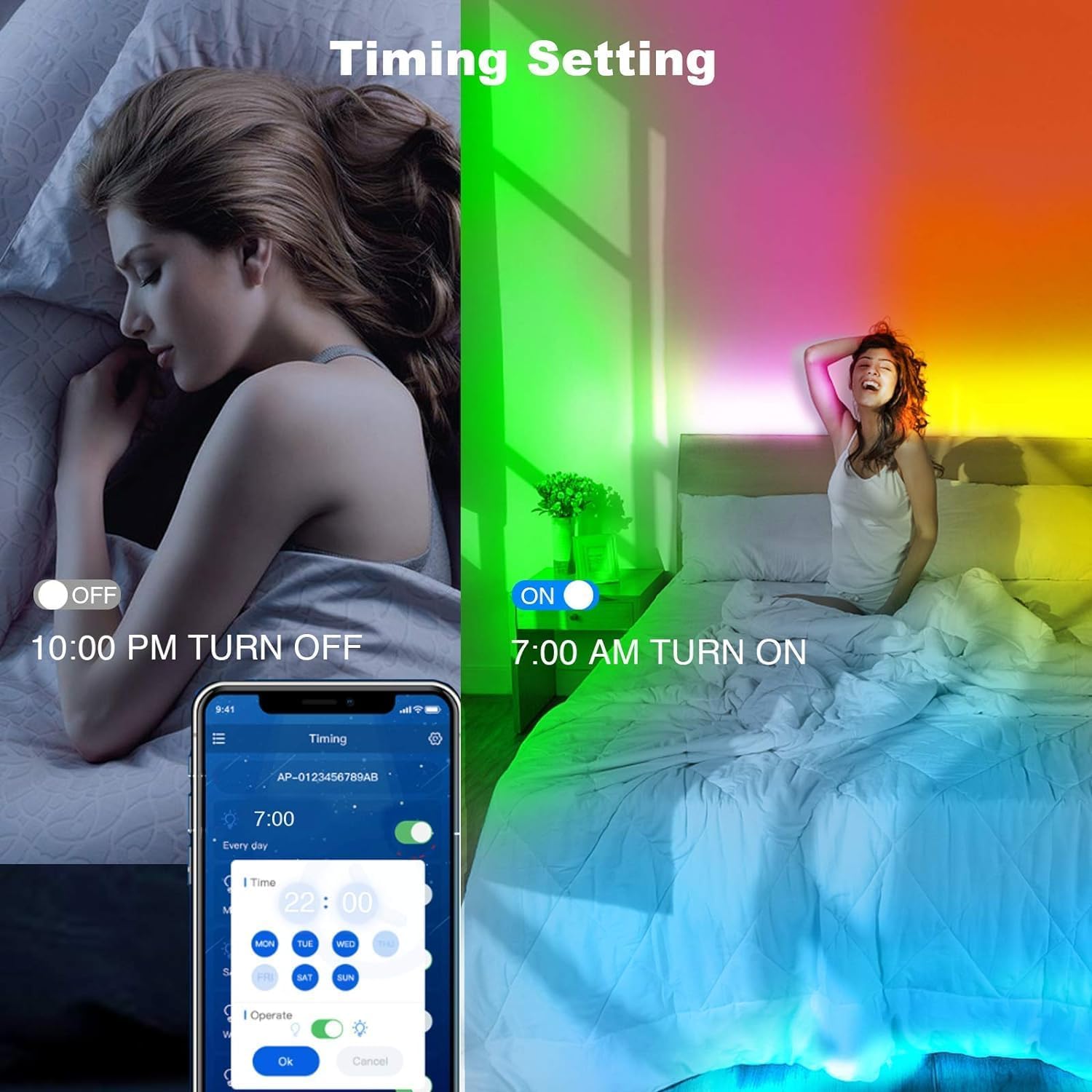 Dalattin 100ft LED Strip Lights with Bluetooth and IR Control
