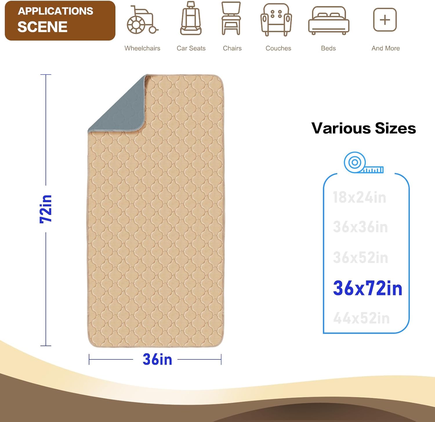Alsunny Washable Bed Pads for Incontinence 2 Pack