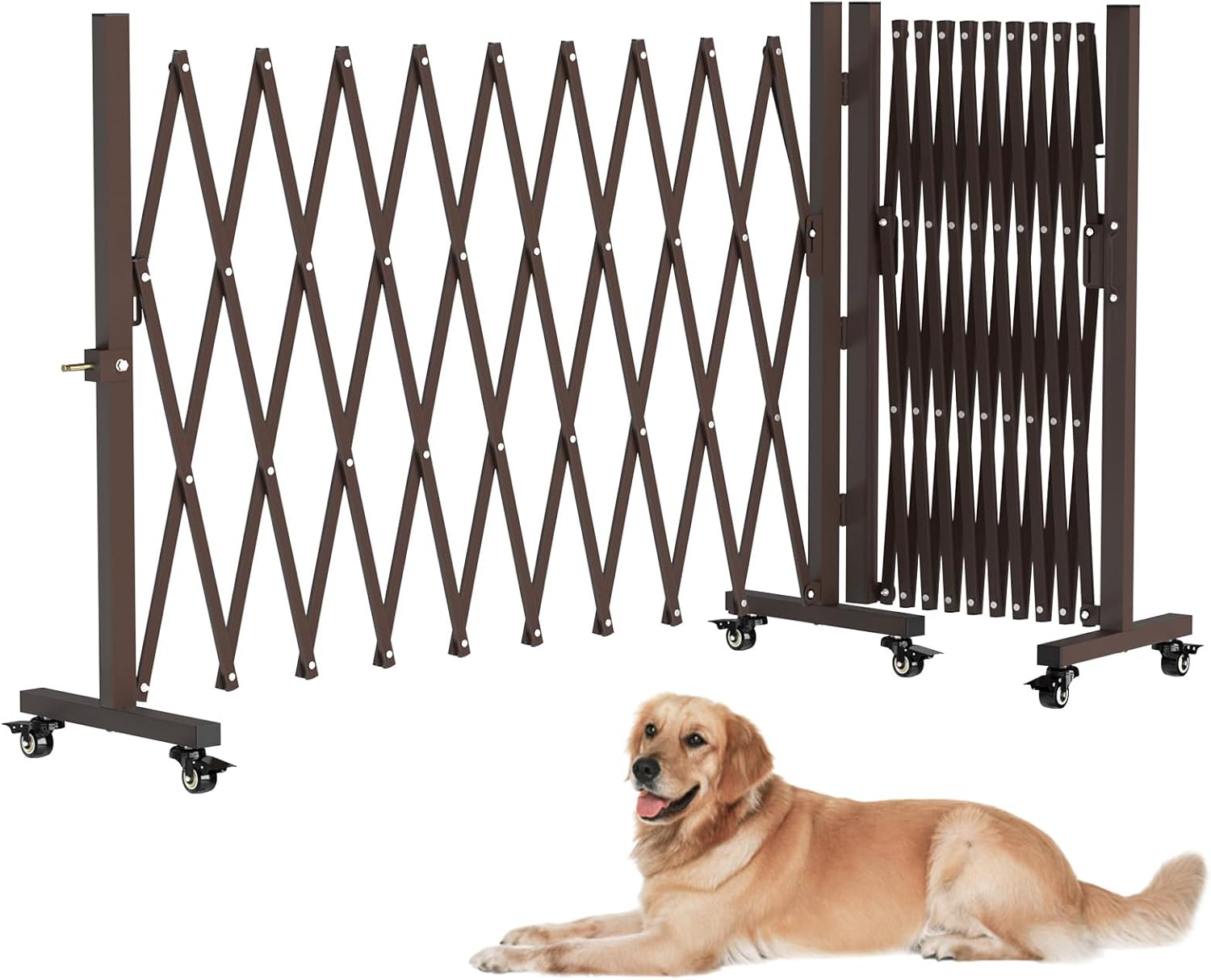 THEYFIRST Expandable Metal Security Gate with Casters