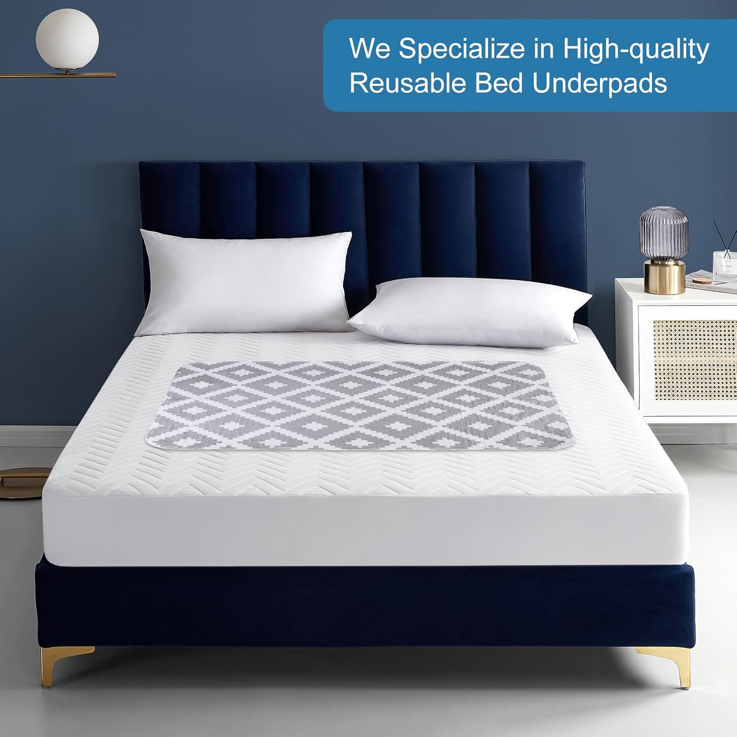 OUTCREATOR Washable Bed Pads 34x56 Pack of 2