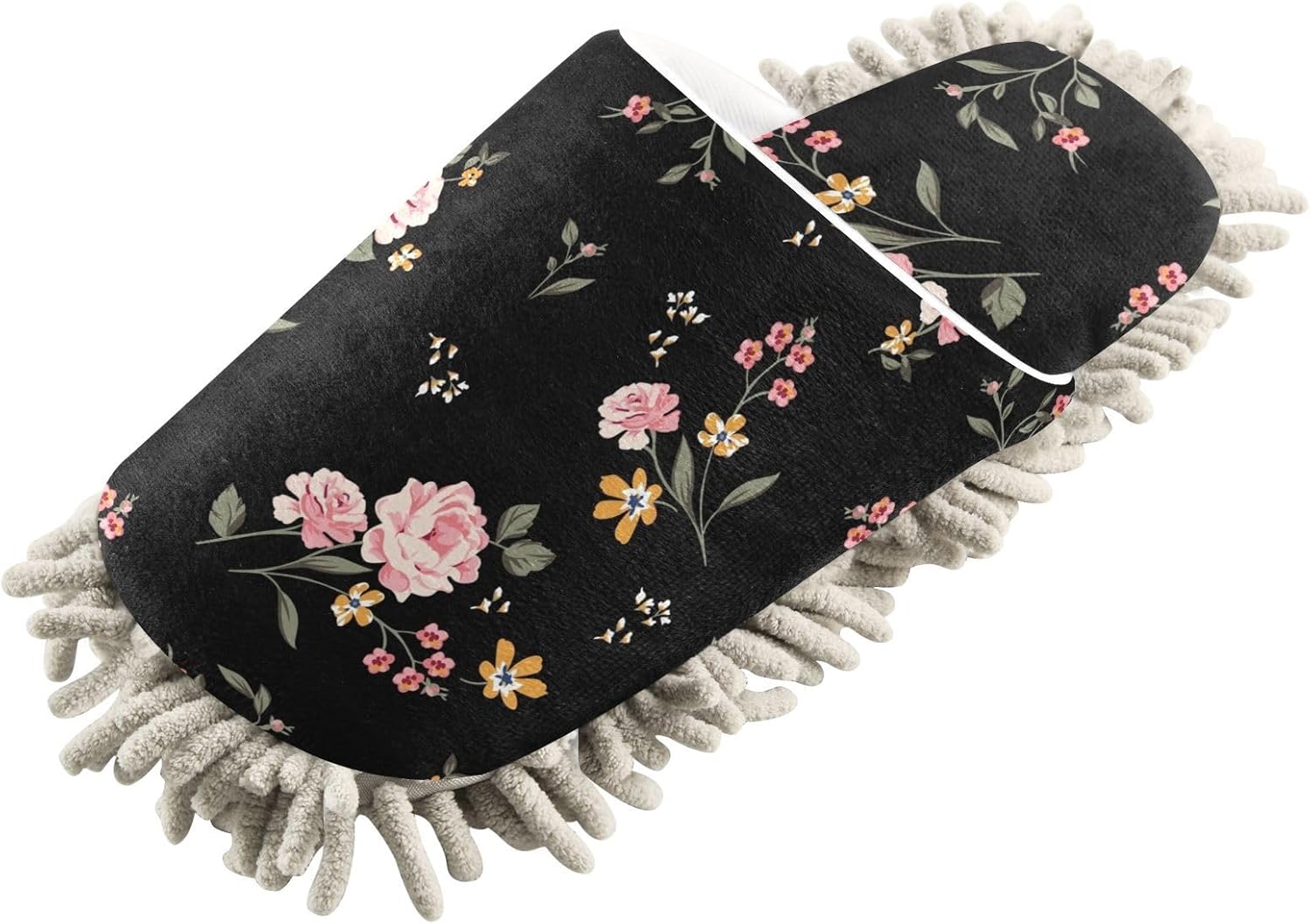 Kigai Microfiber Slippers with Flower Design Black