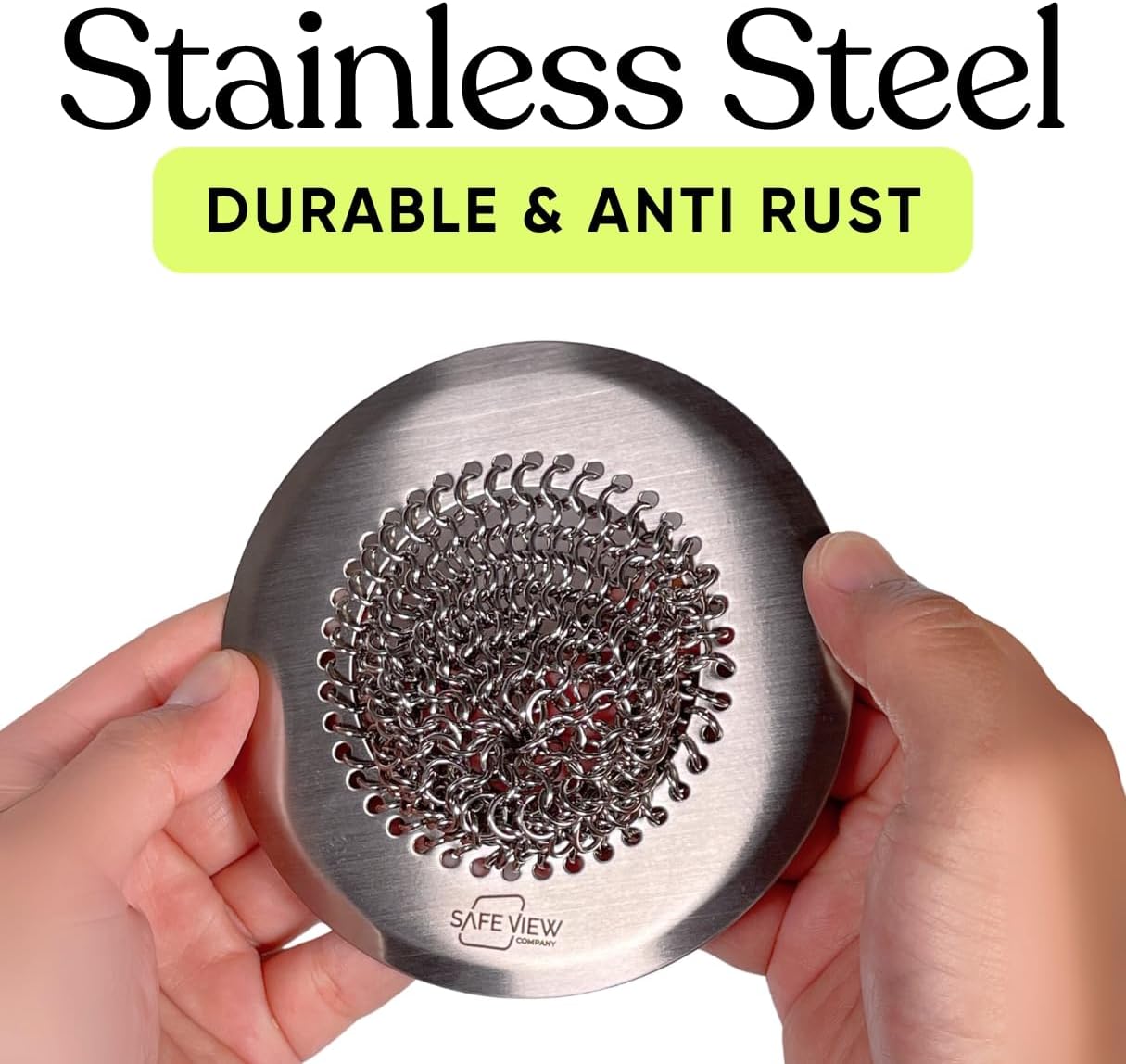 Sir Drainalot Kitchen Sink Drain Strainer - Reversible Chain Non-Clogging Stainless Steel