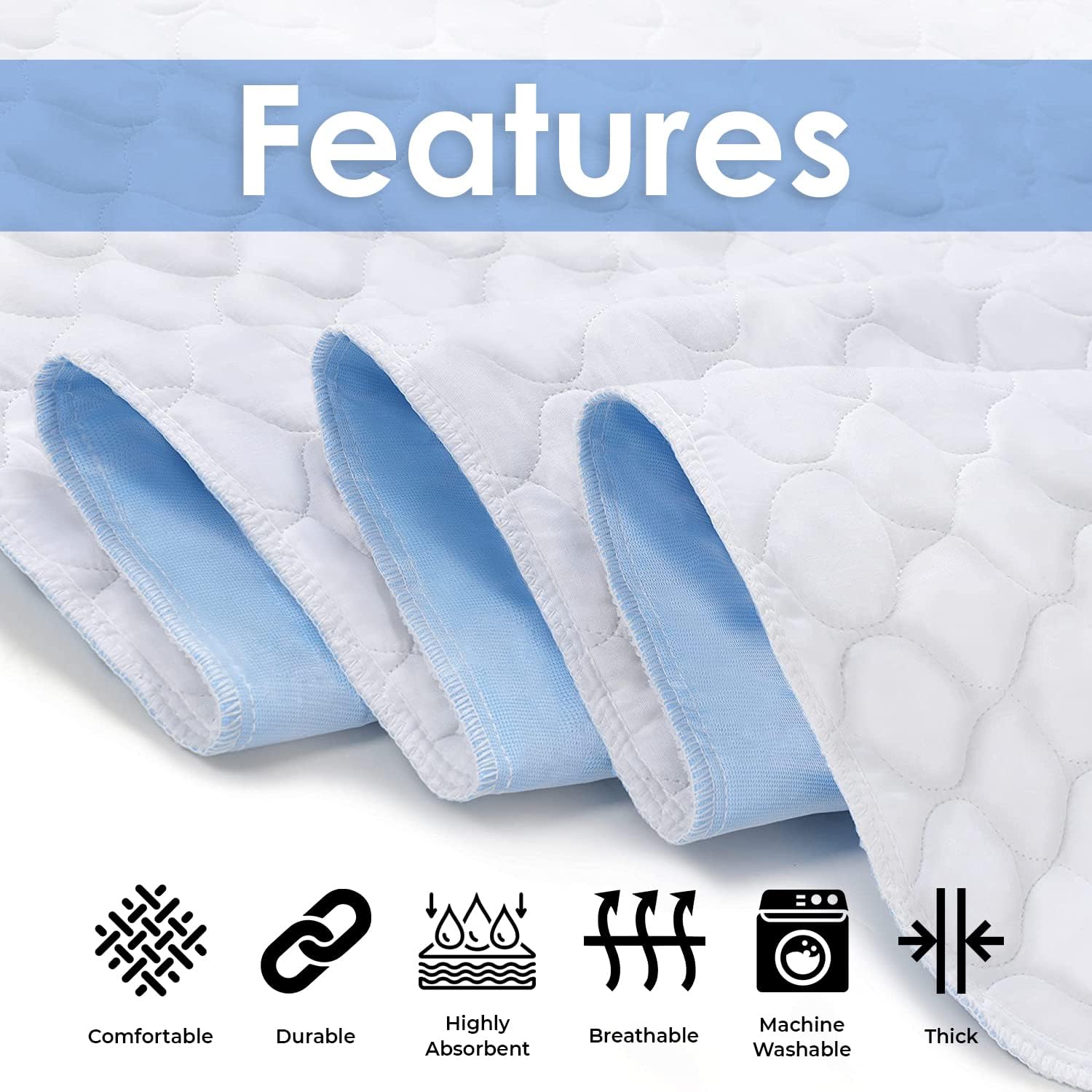 Avalon Care Washable Bed Pads 34x36 Inches Pack of 4 1