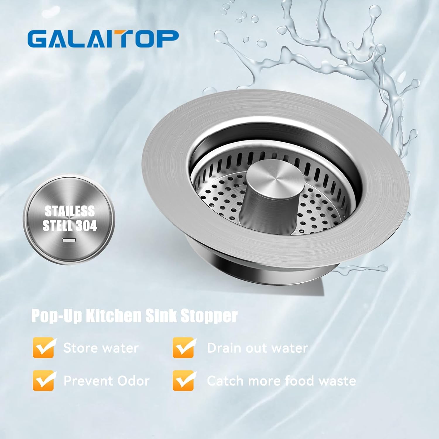 Oxanlare Kitchen Sink Drain Strainer with Cleaning Brush