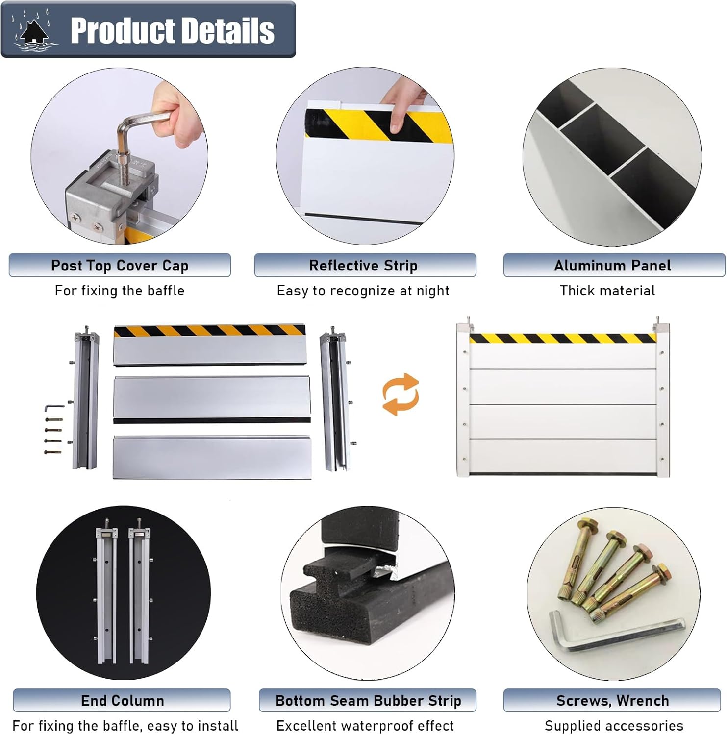 31 High Flood Control Baffle Barrier Underpass Entry Protection