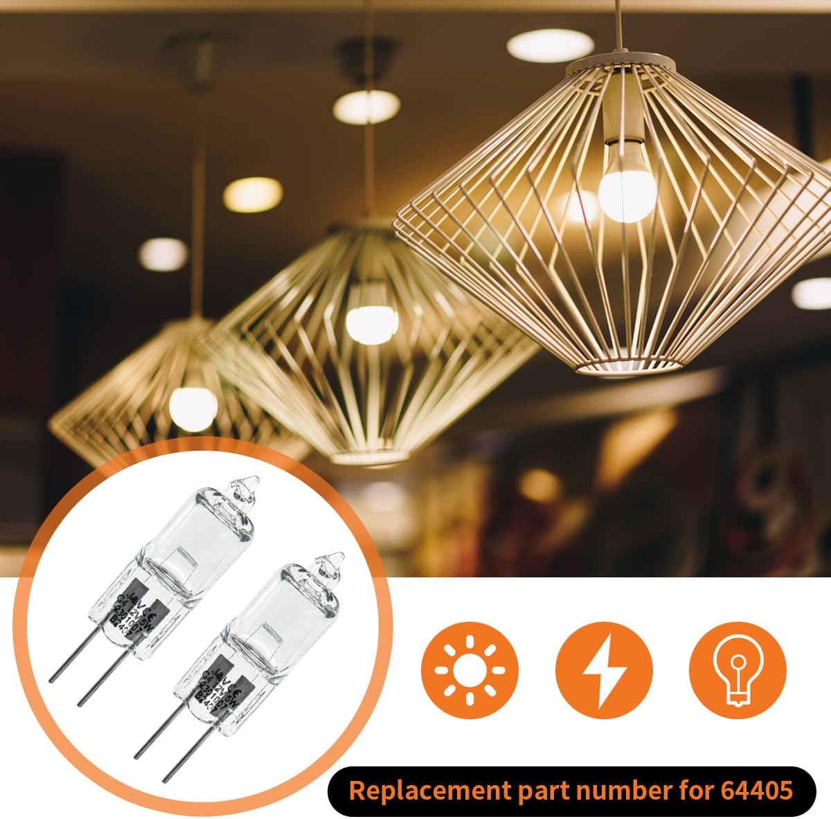 MOTOQUEEN 2 Pcs T4 Halogen Light Bulbs 5W 12V G4 Bi-Pin Base