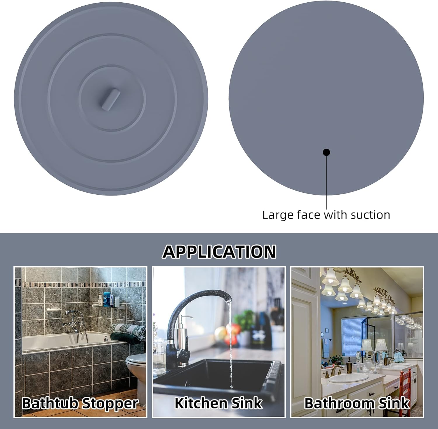 Hibbent 2 Pack Suction Sink Stopper Set