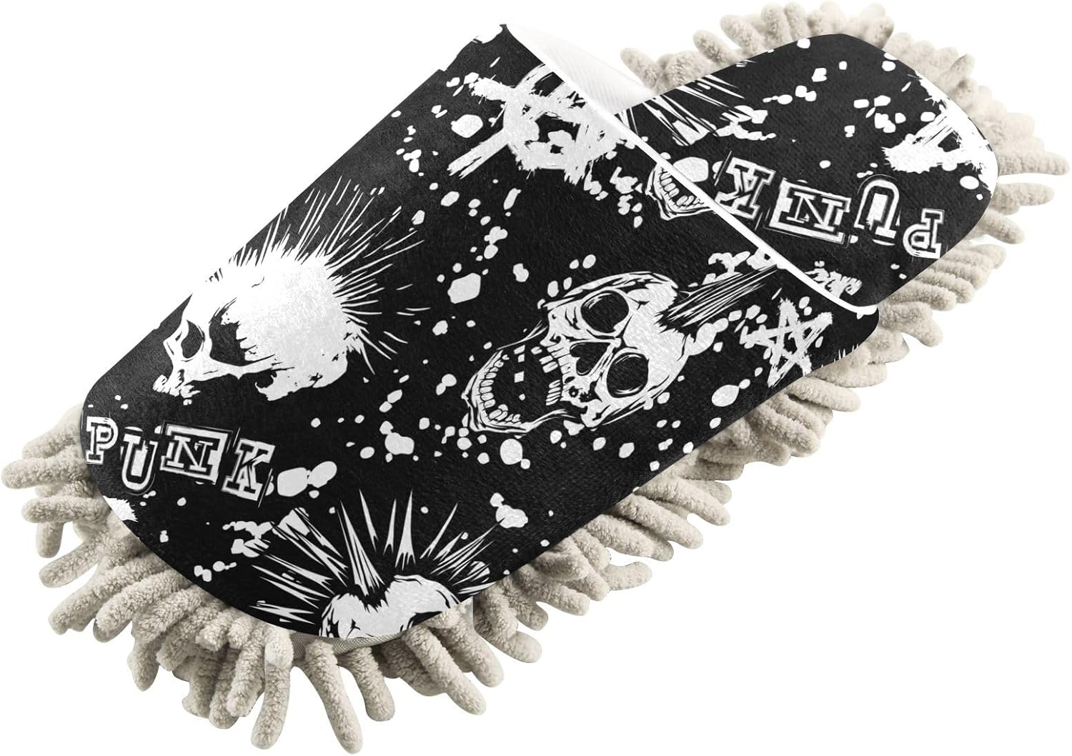 Sinestour Punk Skull Mop Slippers for Floor Cleaning 1