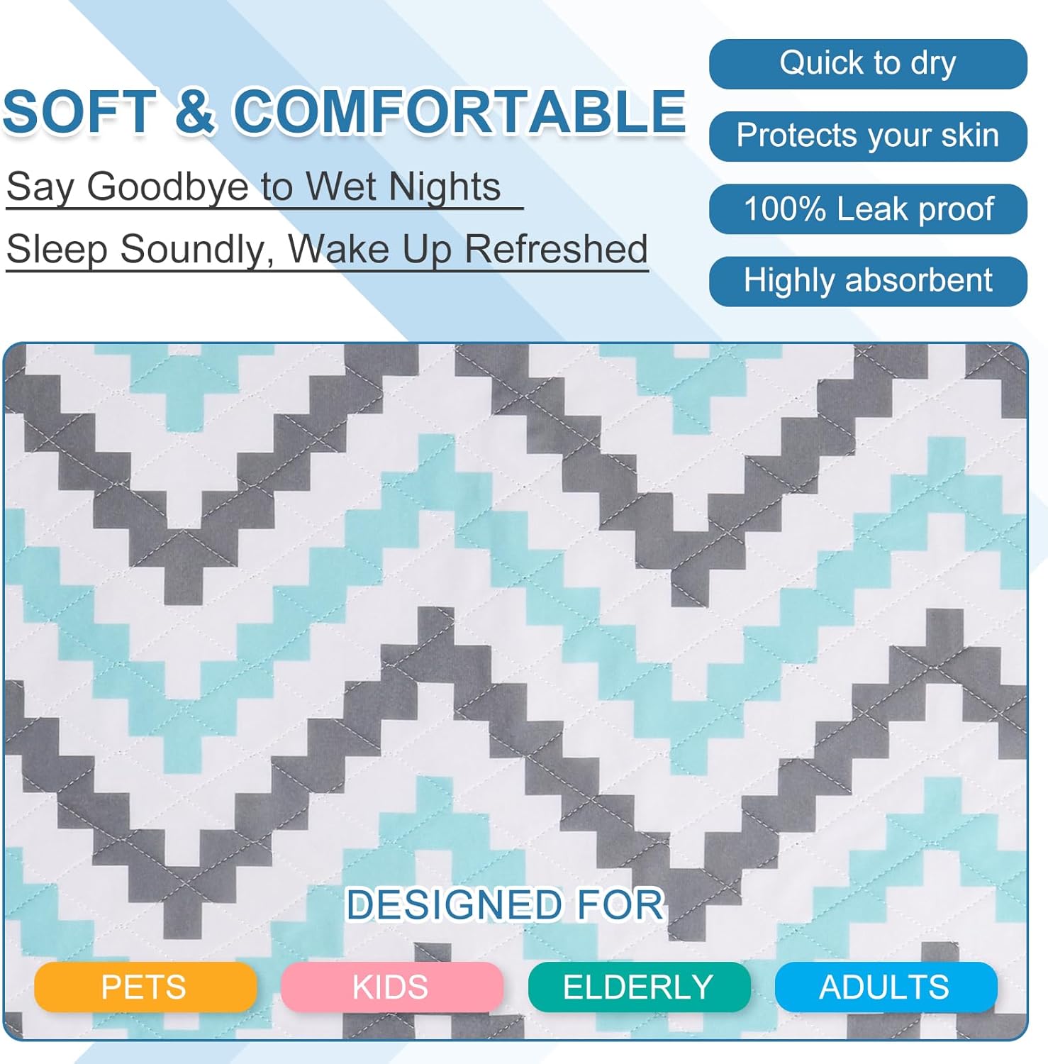 OUTCREATOR Washable Bed Pads 34x56 Pack of 2 1