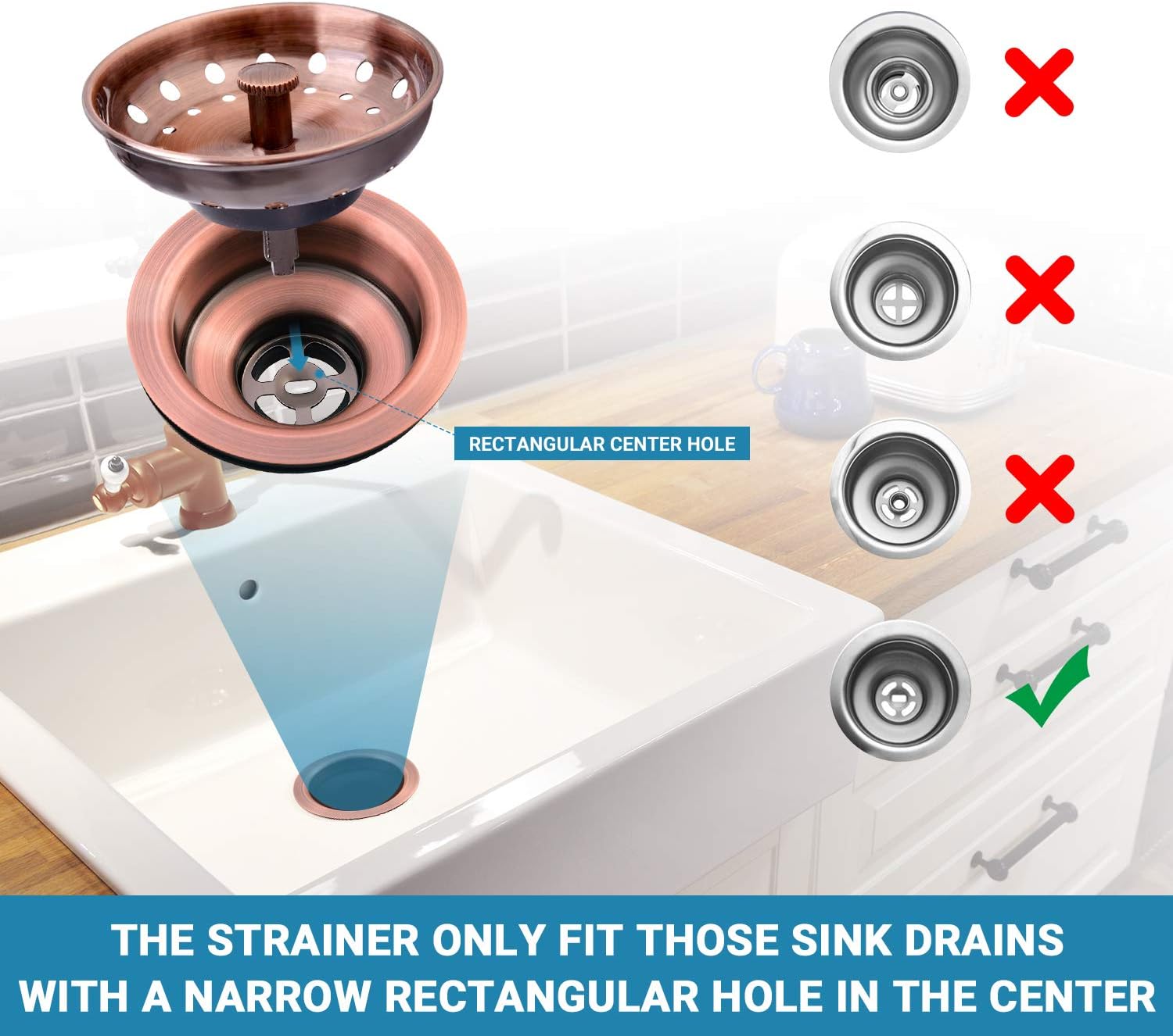 KONE Copper Sink Strainer Basket 2 Pcs 1
