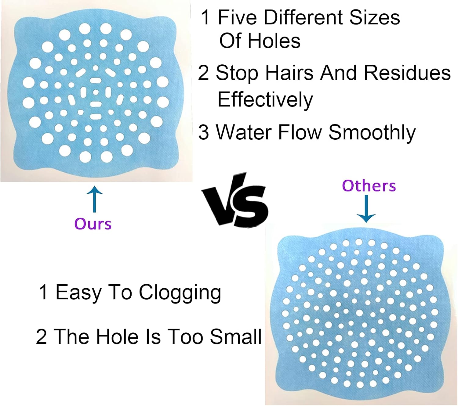 26 Pack Disposable Shower Hair Catcher with Waterproof Adhesive