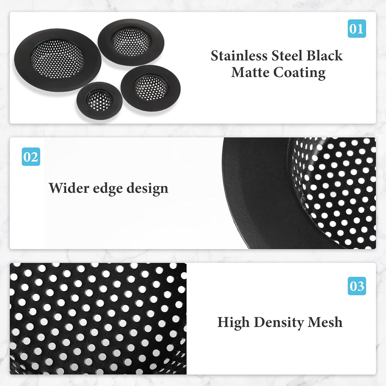 Hsei 4 Pack Stainless Steel Sink Strainers