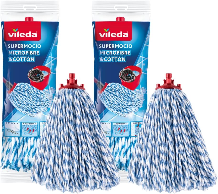 Vileda SuperMocio Mop Refill Pack of 2 White 1