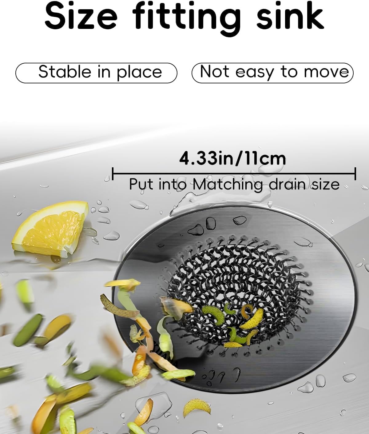 Wokdada Black 304 Stainless Steel Sink Strainer