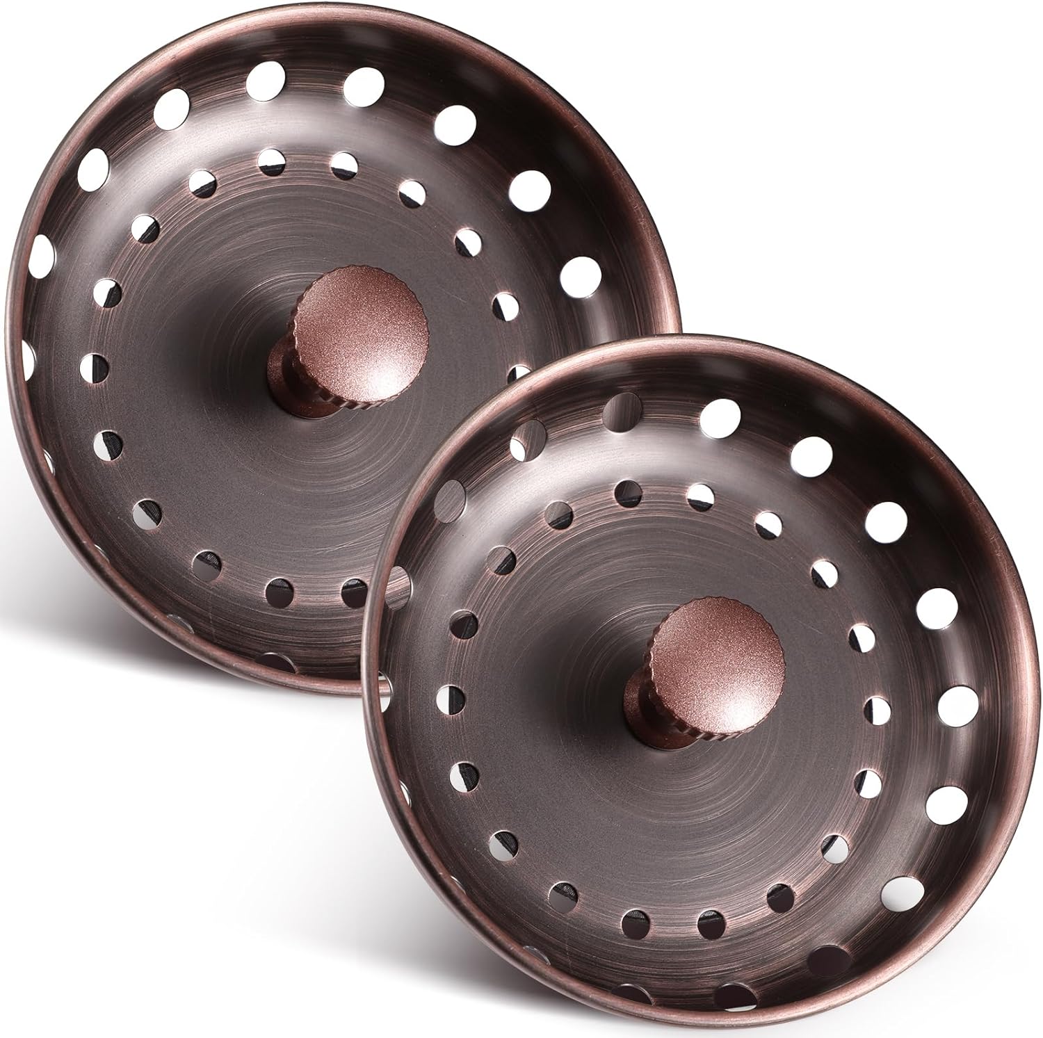 Retisee 2 Pcs Stainless Steel Drain Strainer Antique Copper Kitchen Sink Stopper
