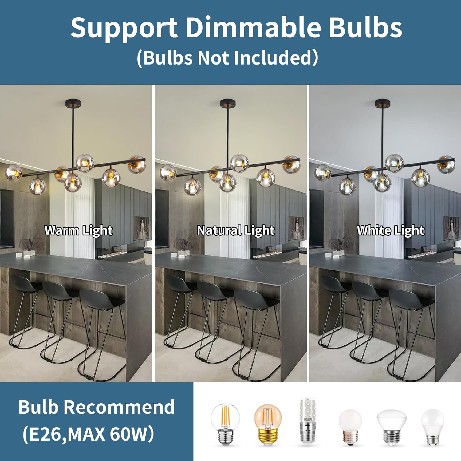 Modern Linear Chandeliers with Sloped Ceiling Adapter