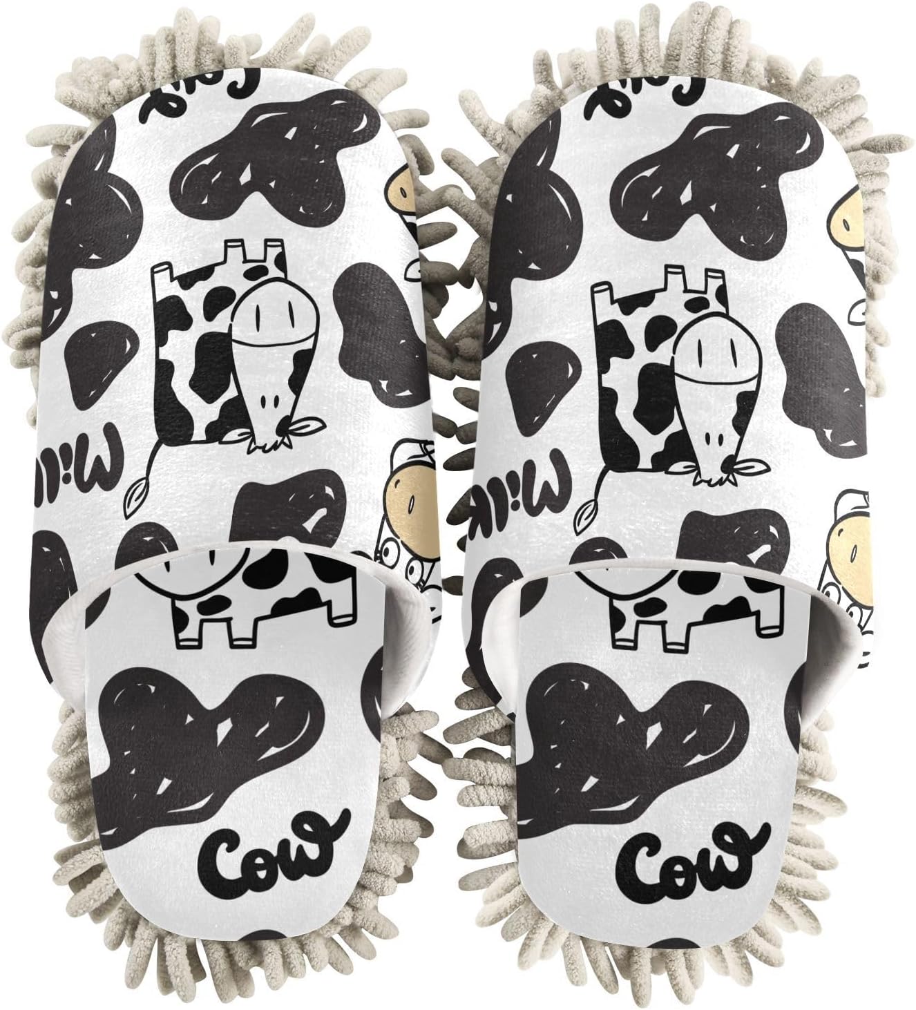 Sinestour Cow Mop Slippers for Floor Cleaning