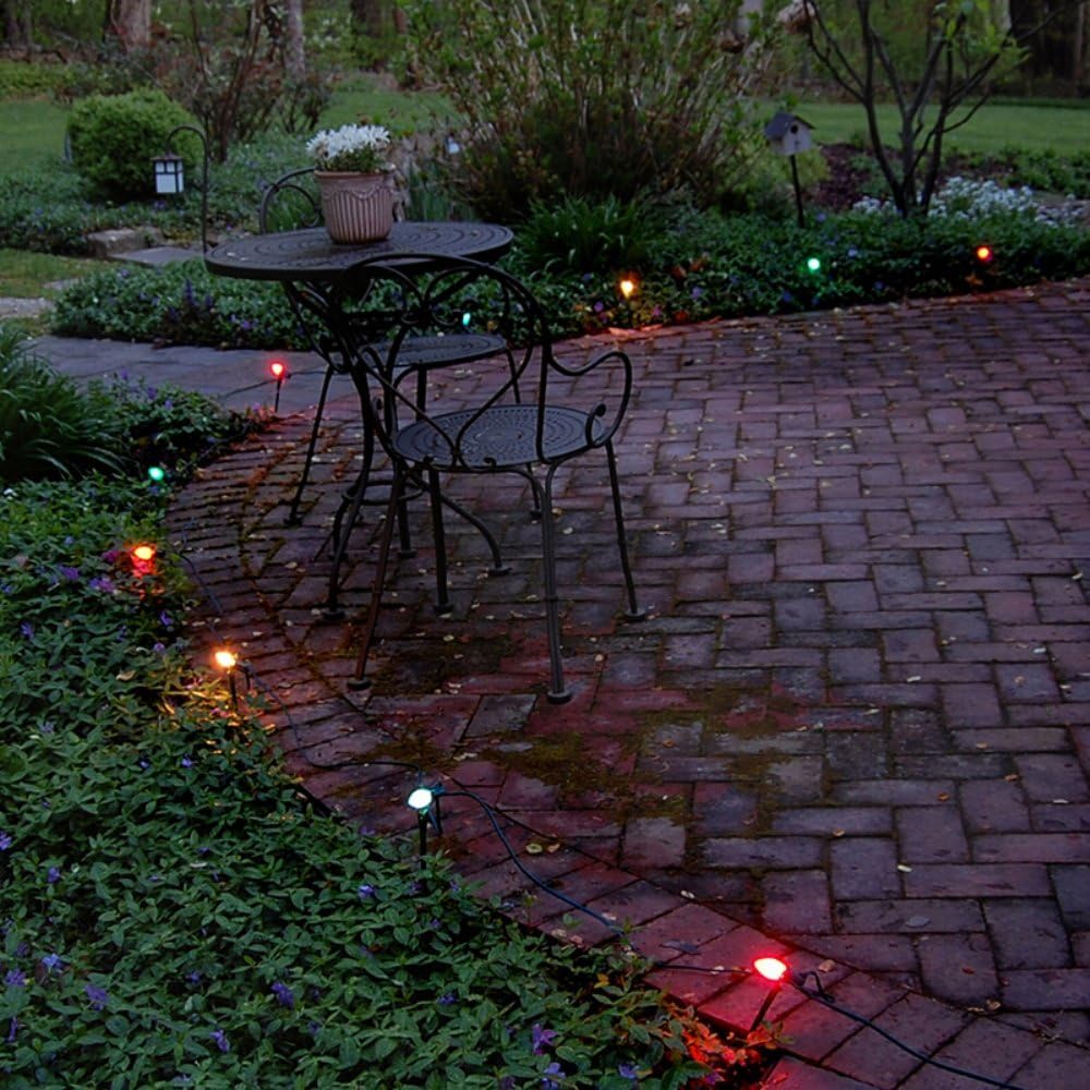 LumaBase Electric Pathway Lights with 10 Multicolor Bulbs