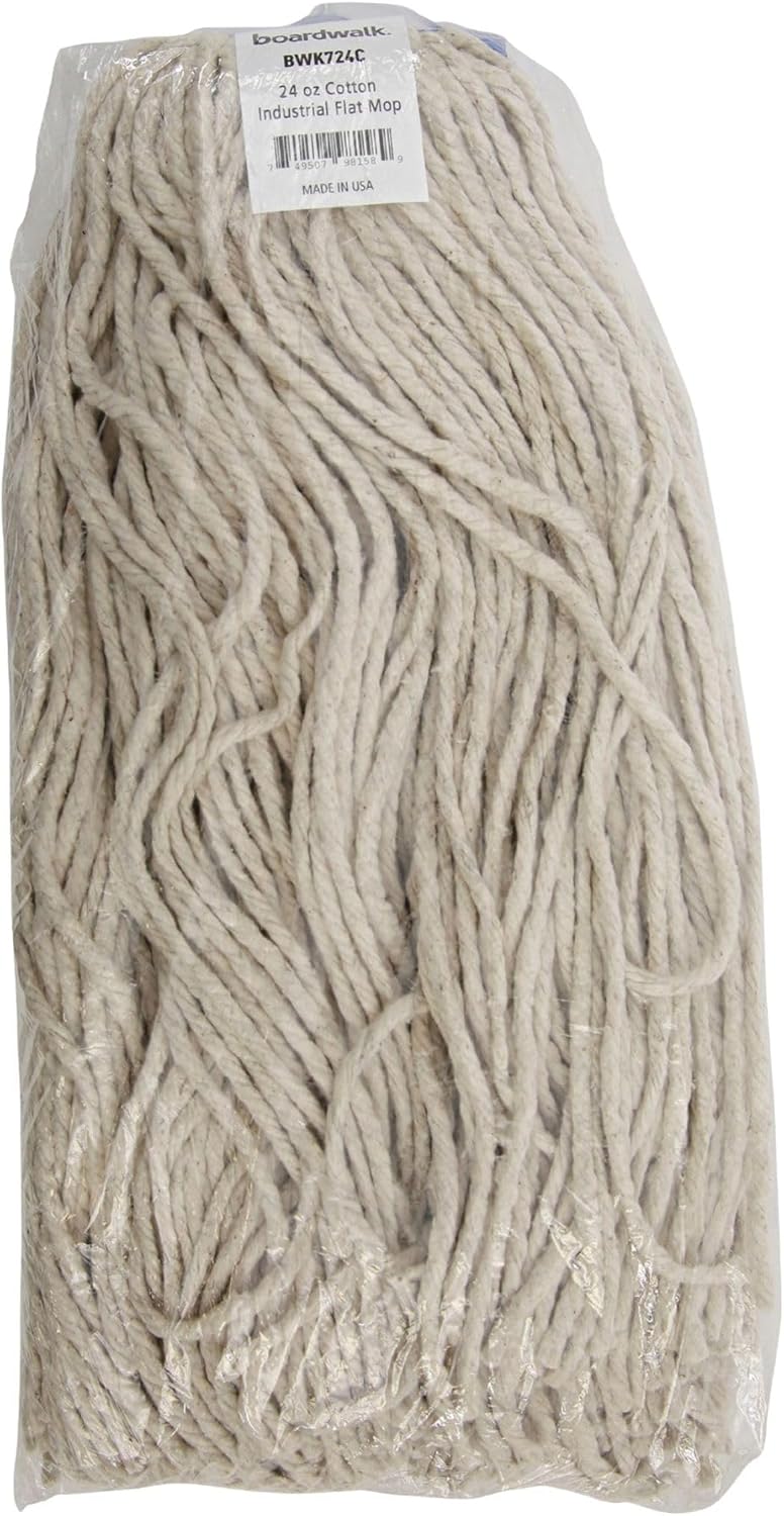 Boardwalk BWK724CEA 24 oz Cotton Wet Mop Head - White 1