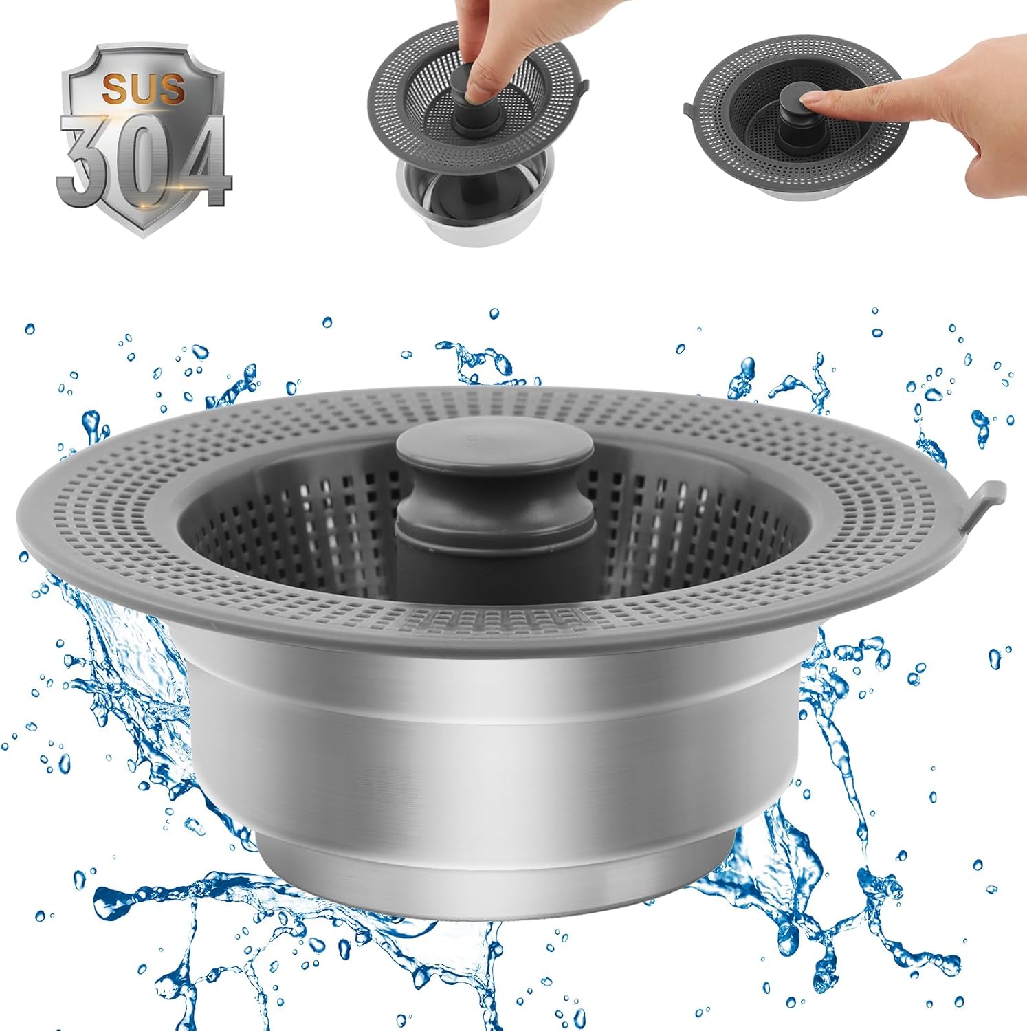 Homfanseec Kitchen Sink Drain Strainer with Deodorant