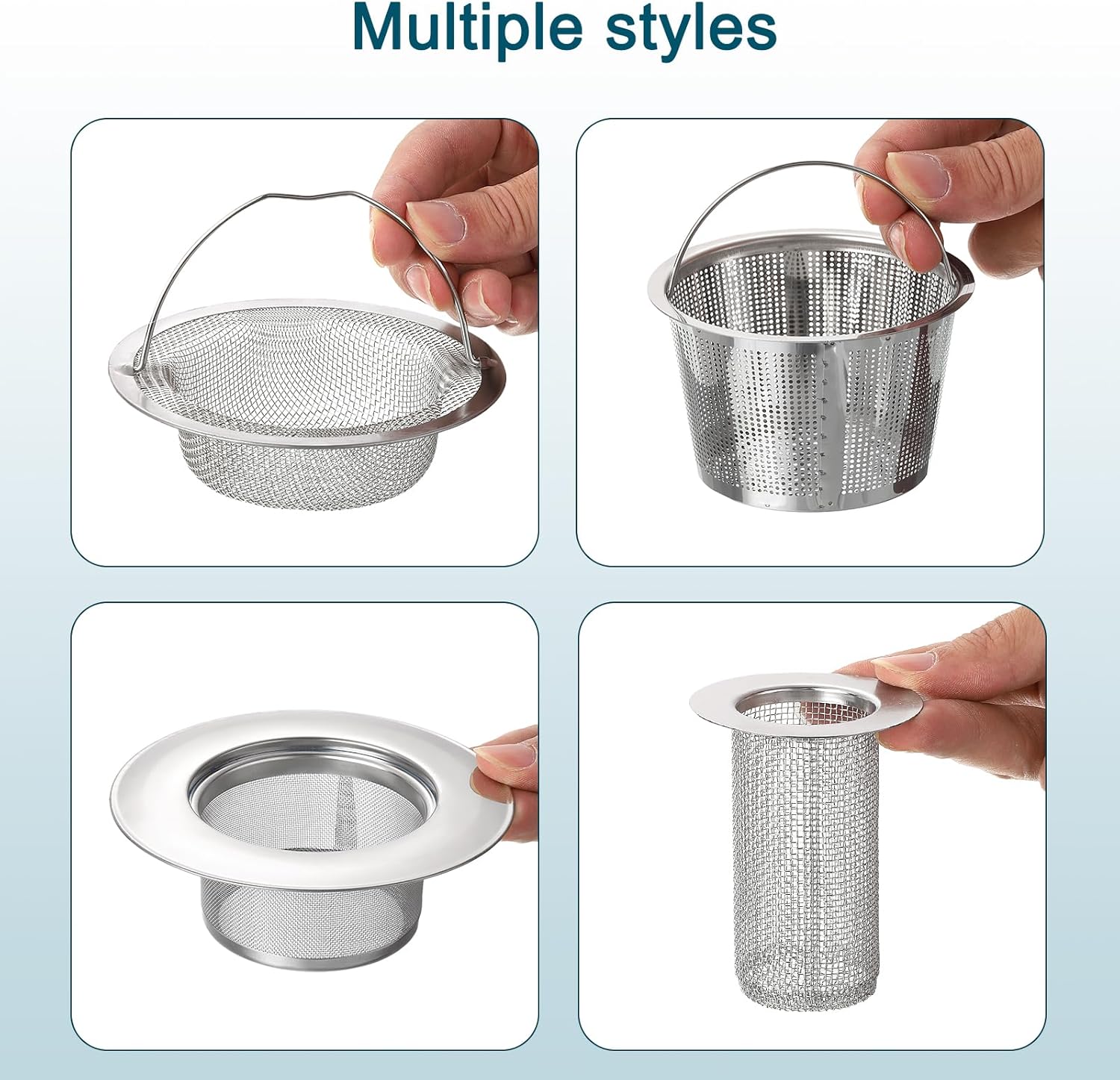Uxcell Stainless Steel Sink Strainer with Handle 1