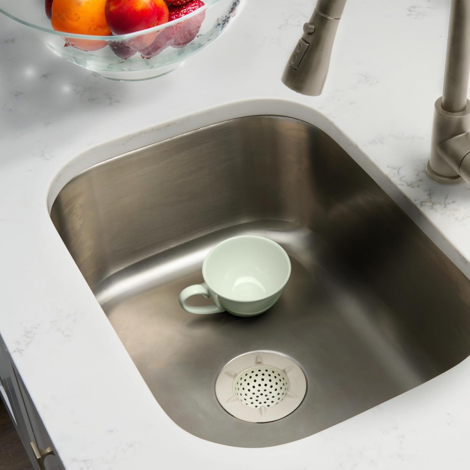 Clorox KeptClean Kitchen Sink Strainer 2-Pack Almond Cream