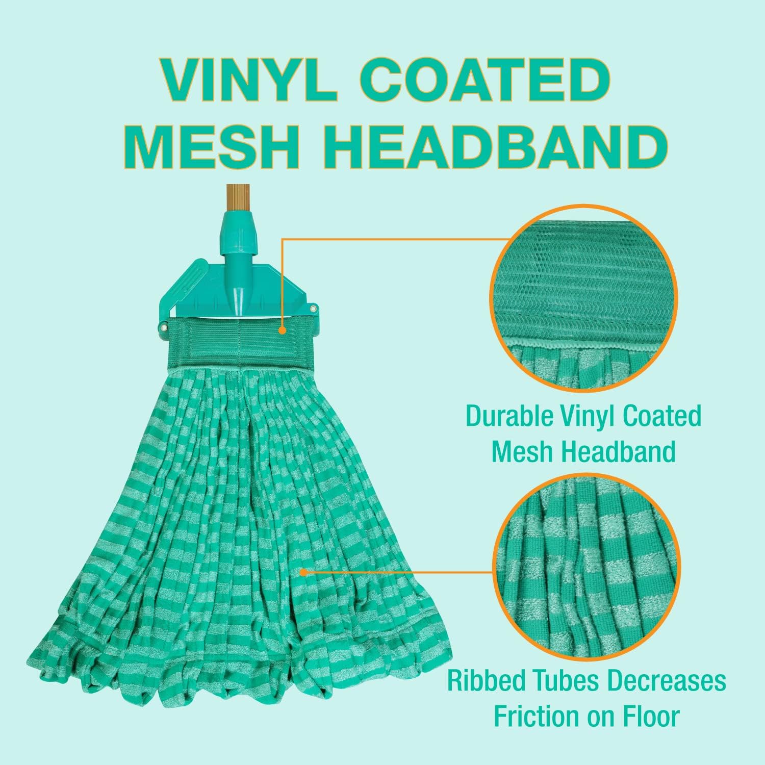 DIRT RUSHER 2 Pack Microfiber Tube Mop Head Replacement