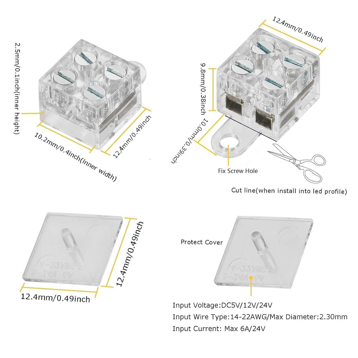 MSDUSA 5 Pack LED Strip Solderless Connectors