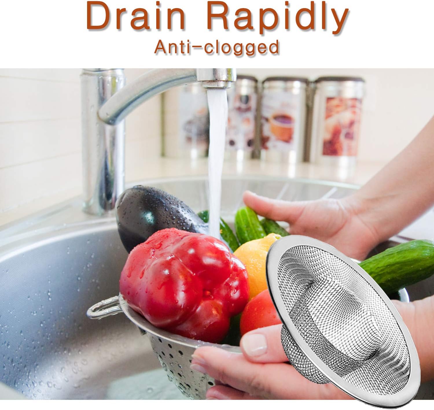 4pcs Heavy Duty Stainless Steel Kitchen Sink Strainer