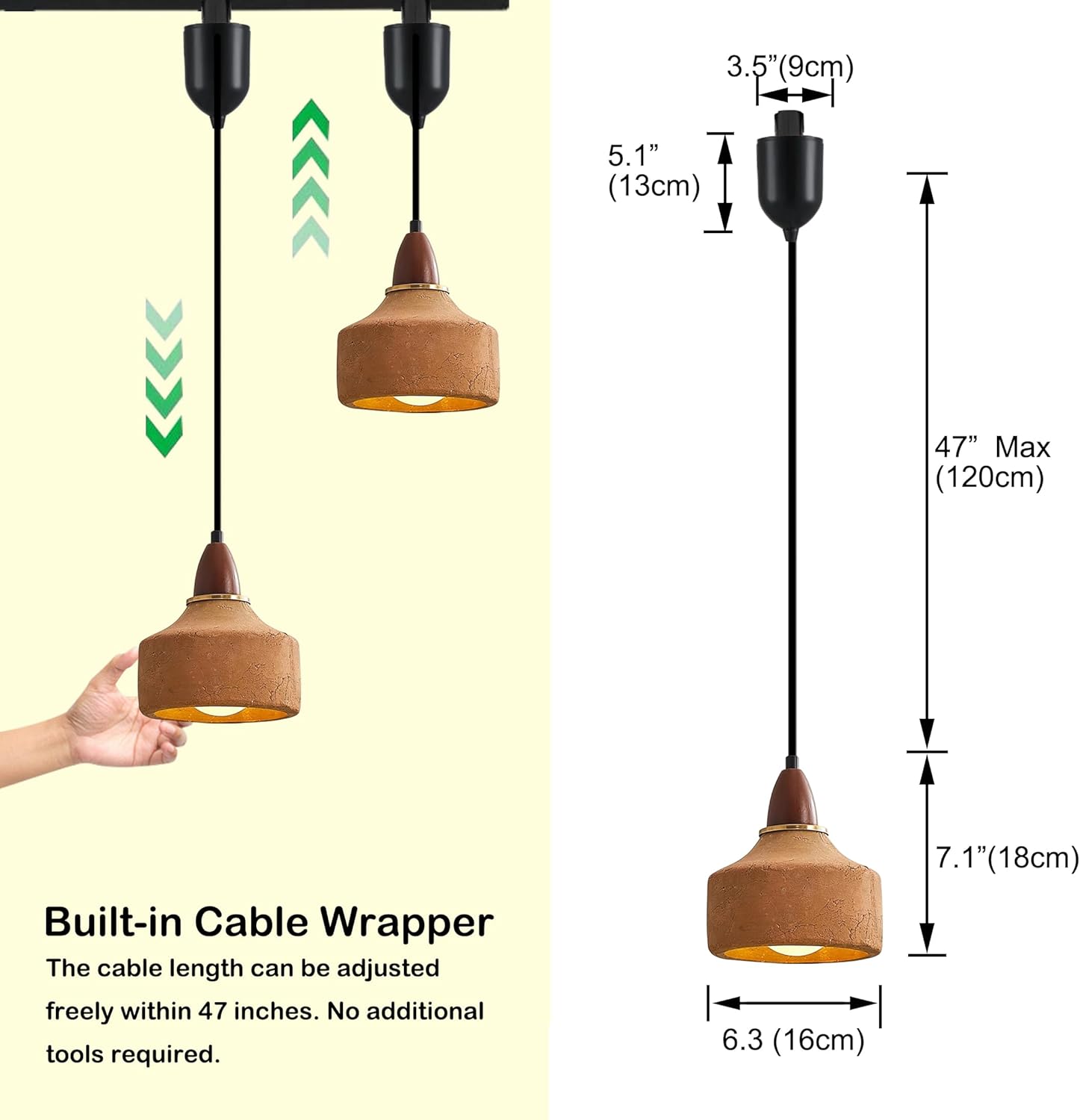 Kiven L Style 2-Wire Track Lighting Pendant