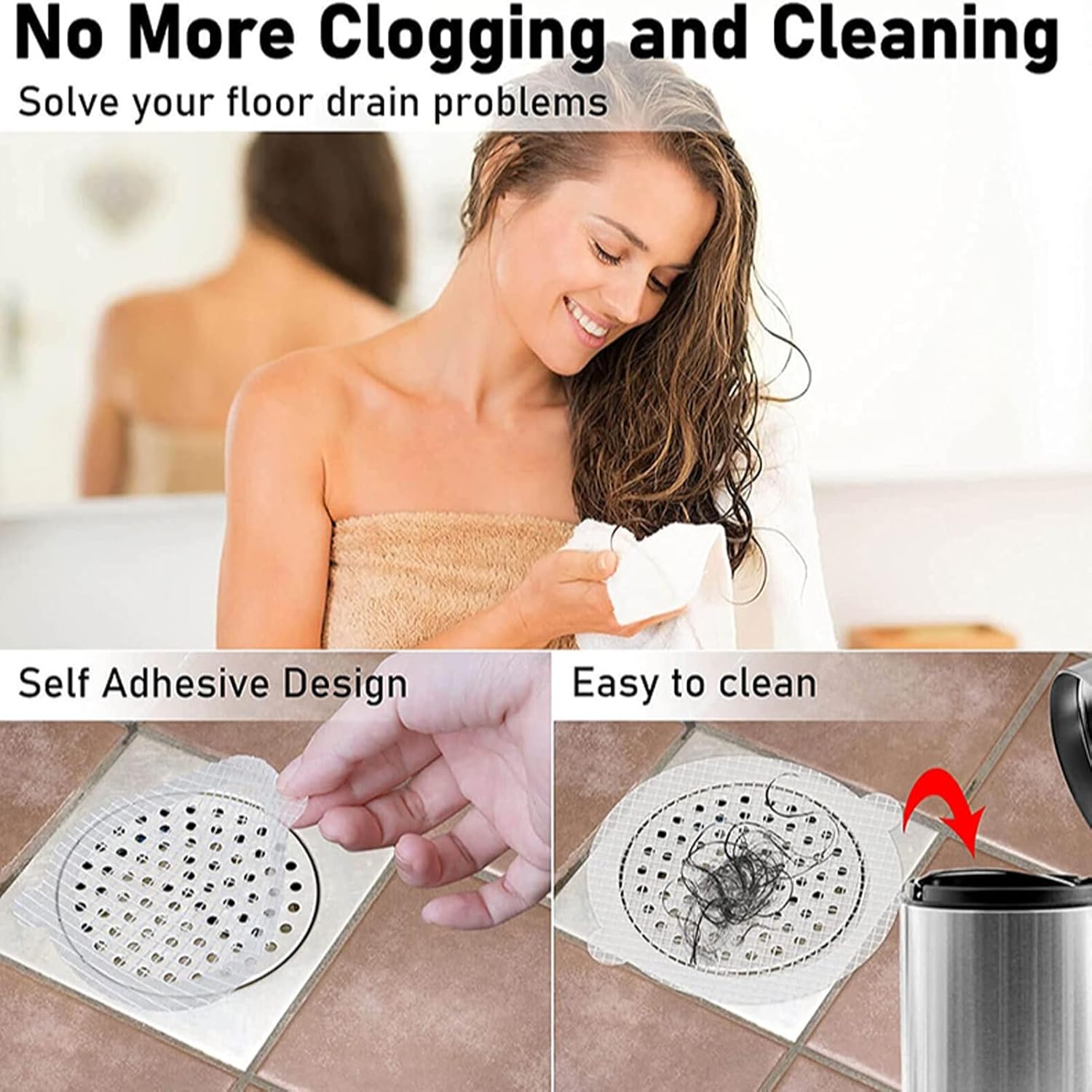 PERZOE Disposable Hair Catcher 1030 Pack for Drains Sinks Bathtubs