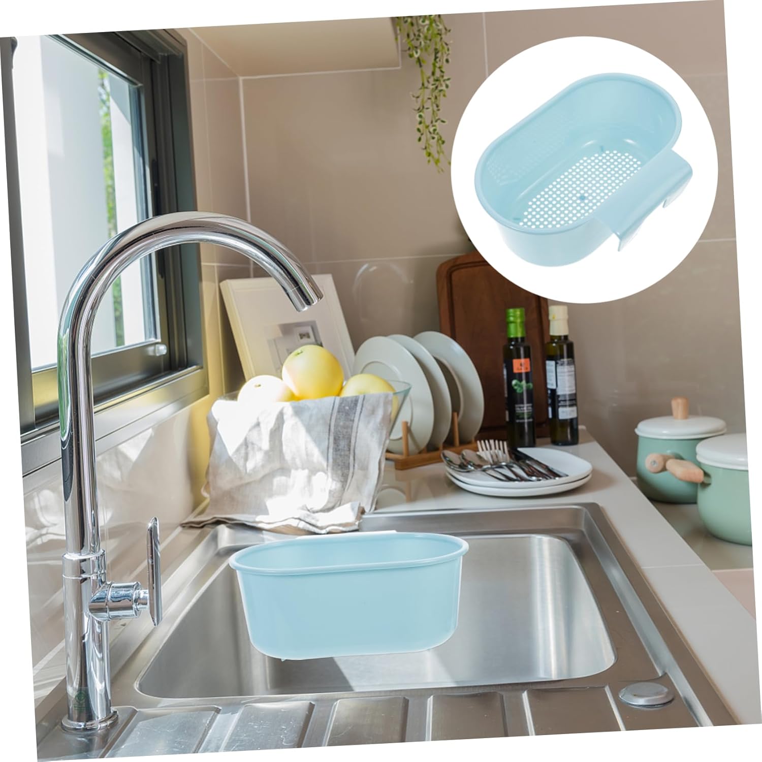 FOYTOKI 2Pcs Multifunctional Hanging Sink Drain Basket