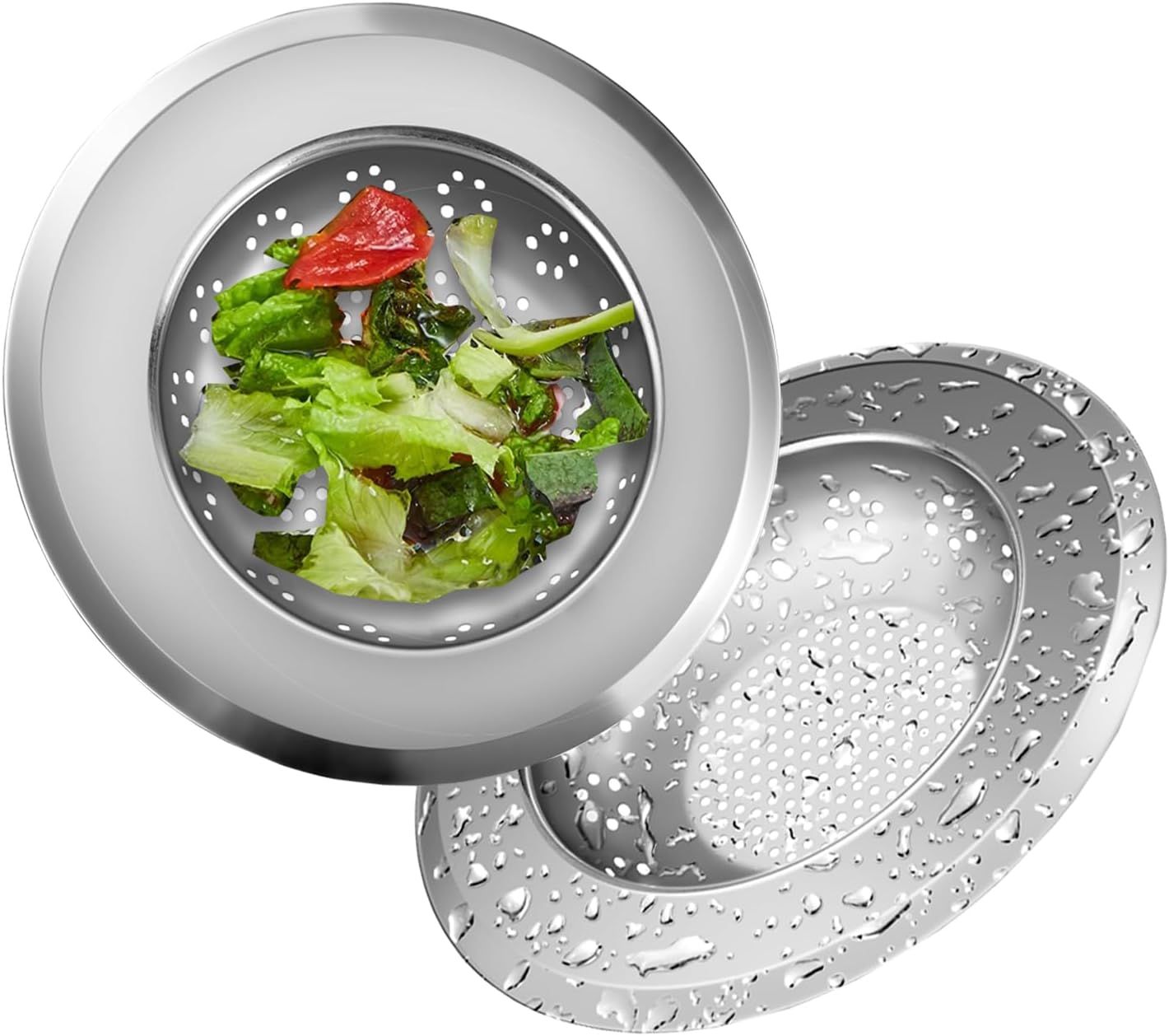 LMOMSS Kitchen Drain Strainer 2 Pack Stainless Steel 1