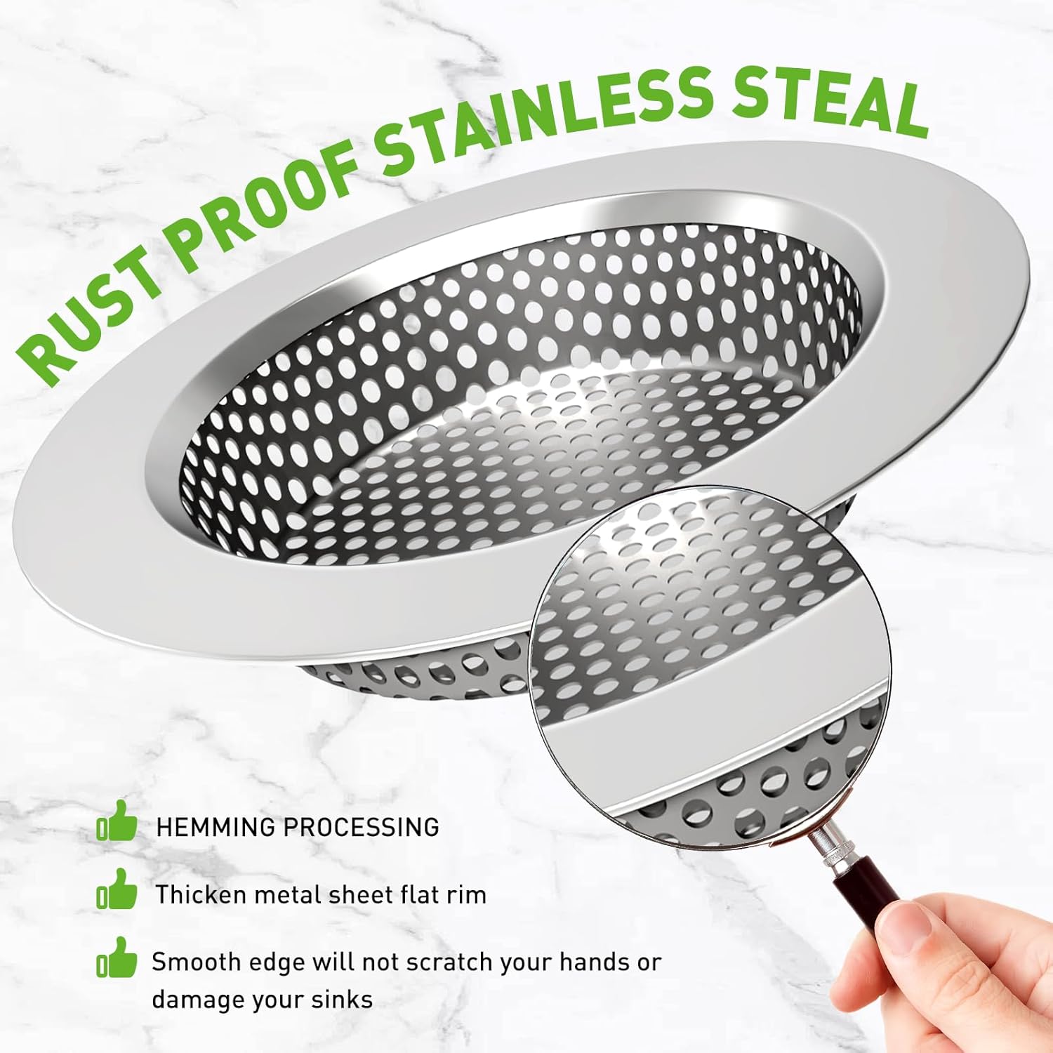 CasaCulina 3PCS Kitchen Sink Drain Strainer