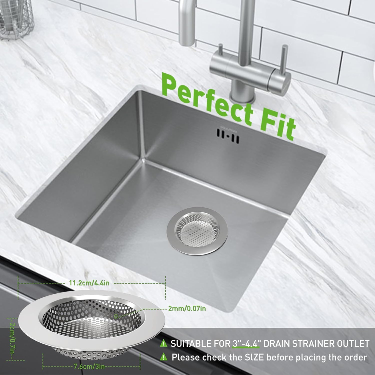 CasaCulina 3PCS Kitchen Sink Drain Strainer