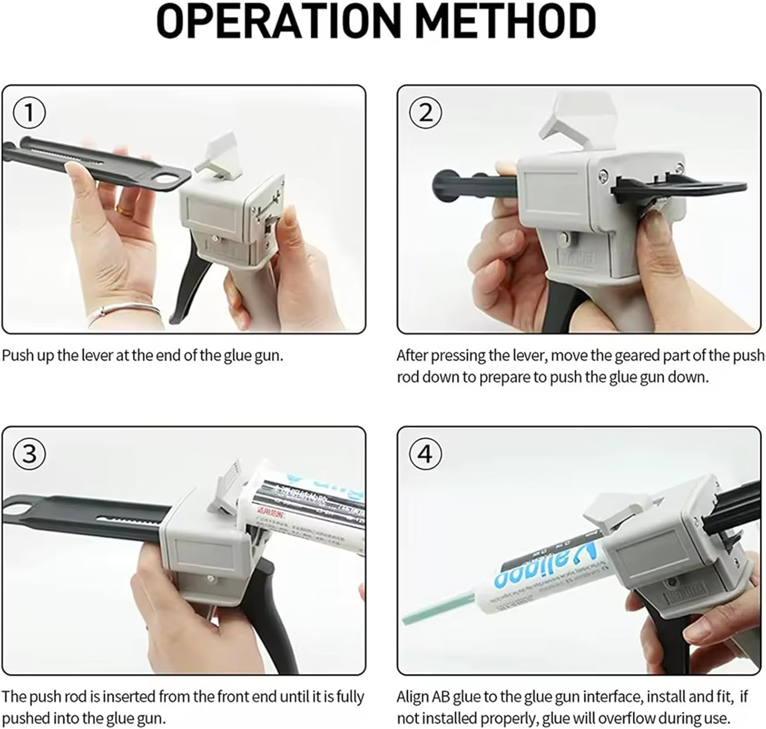 11 AB Epoxy Glue Gun Kit with Holder and Push Rod