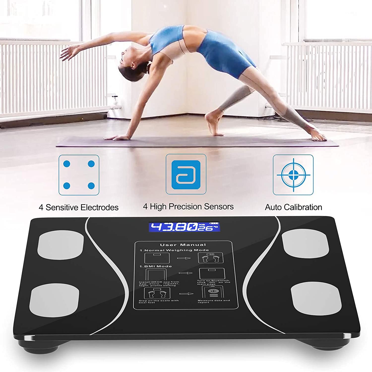 E-SHIDAI Smart Scale with Body Composition Analysis and Bluetooth Sync