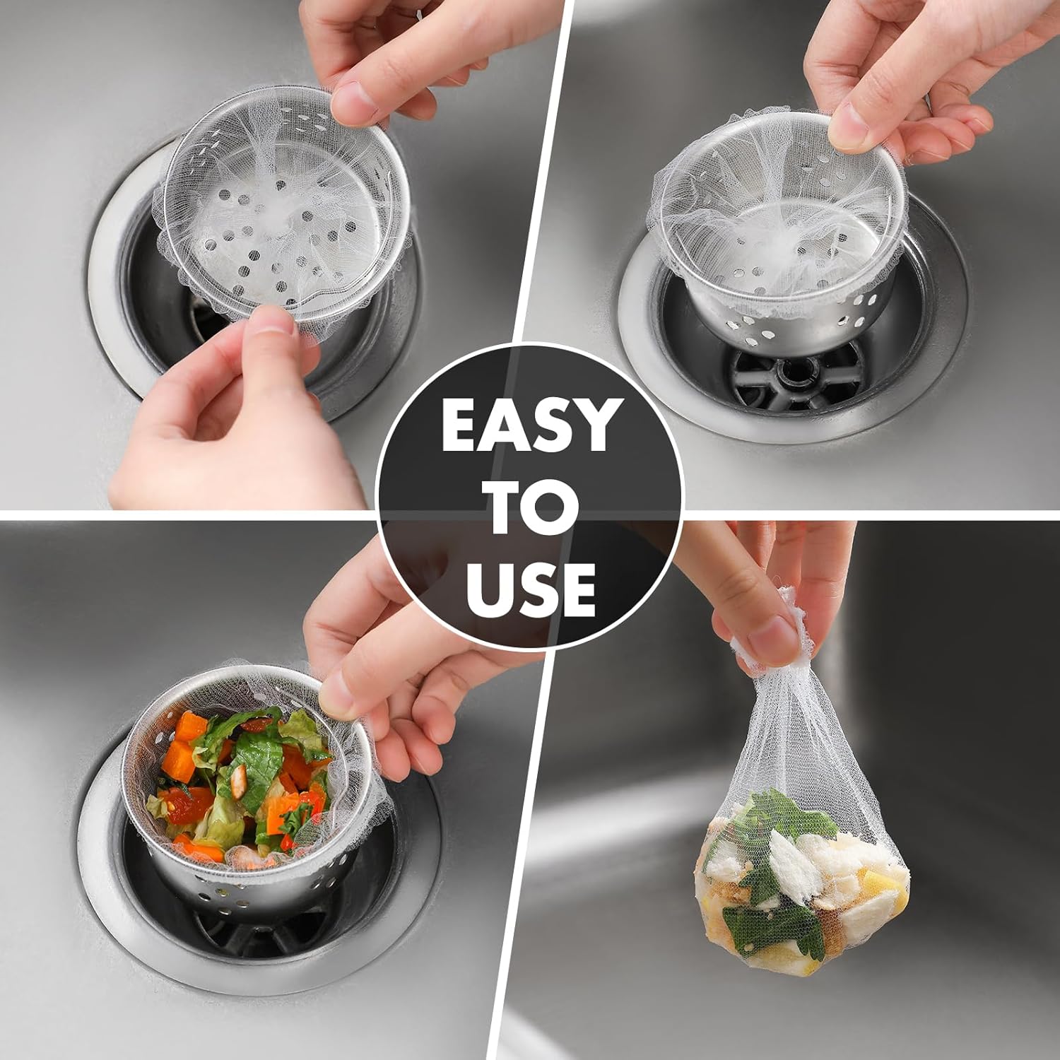 Muslish 200 Pack Kitchen Sink Strainer Mesh Bags 1