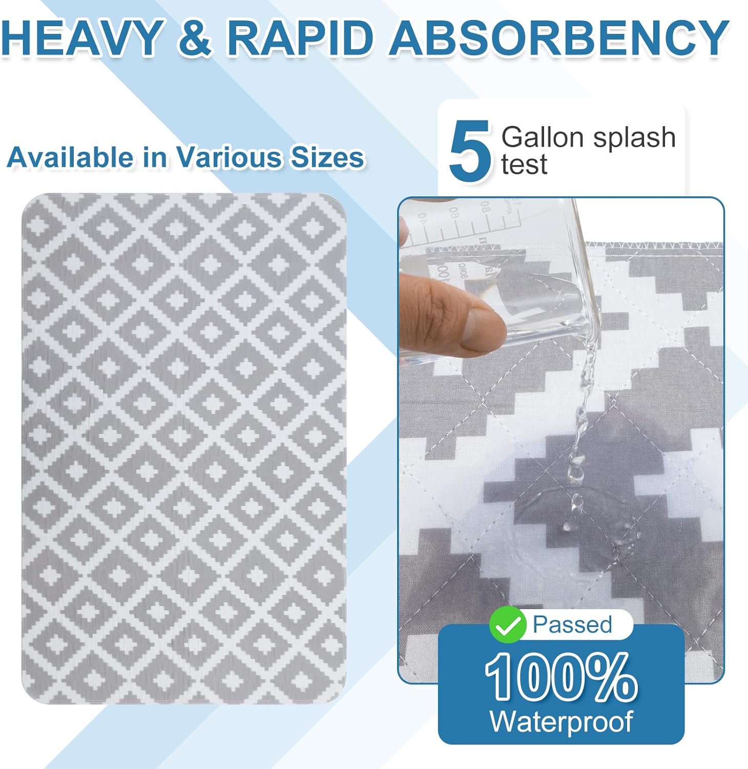 OUTCREATOR Washable Bed Pads 34x56 Pack of 2