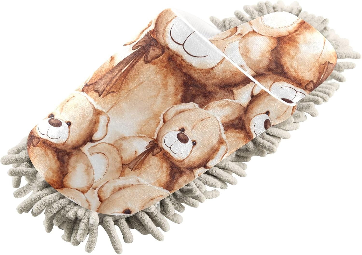 Sinestour Teddy Bear Mop Slippers for Floor Cleaning