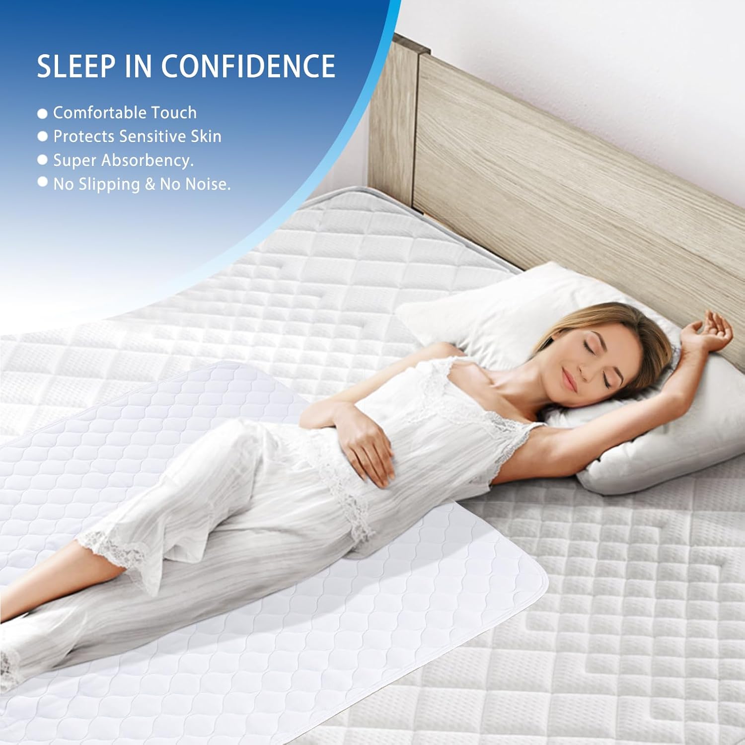 Brosive Reusable Incontinence Bed Pads 8 Cups 34x36 Inch 4 Pack