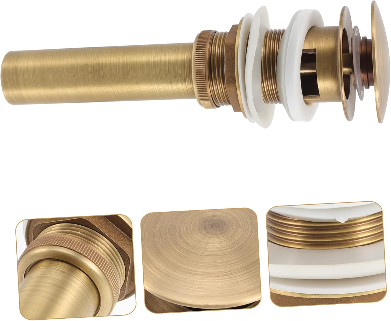 Housoutil Copper Sink Drain Stopper Pop-up Strainer