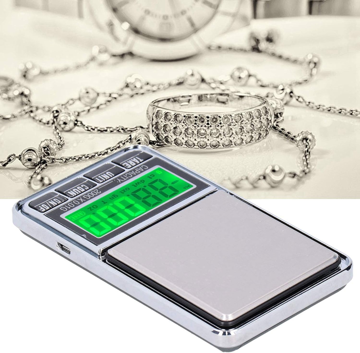 Restokki Electronic Jewelry Scale with Green Backlight LCD Display