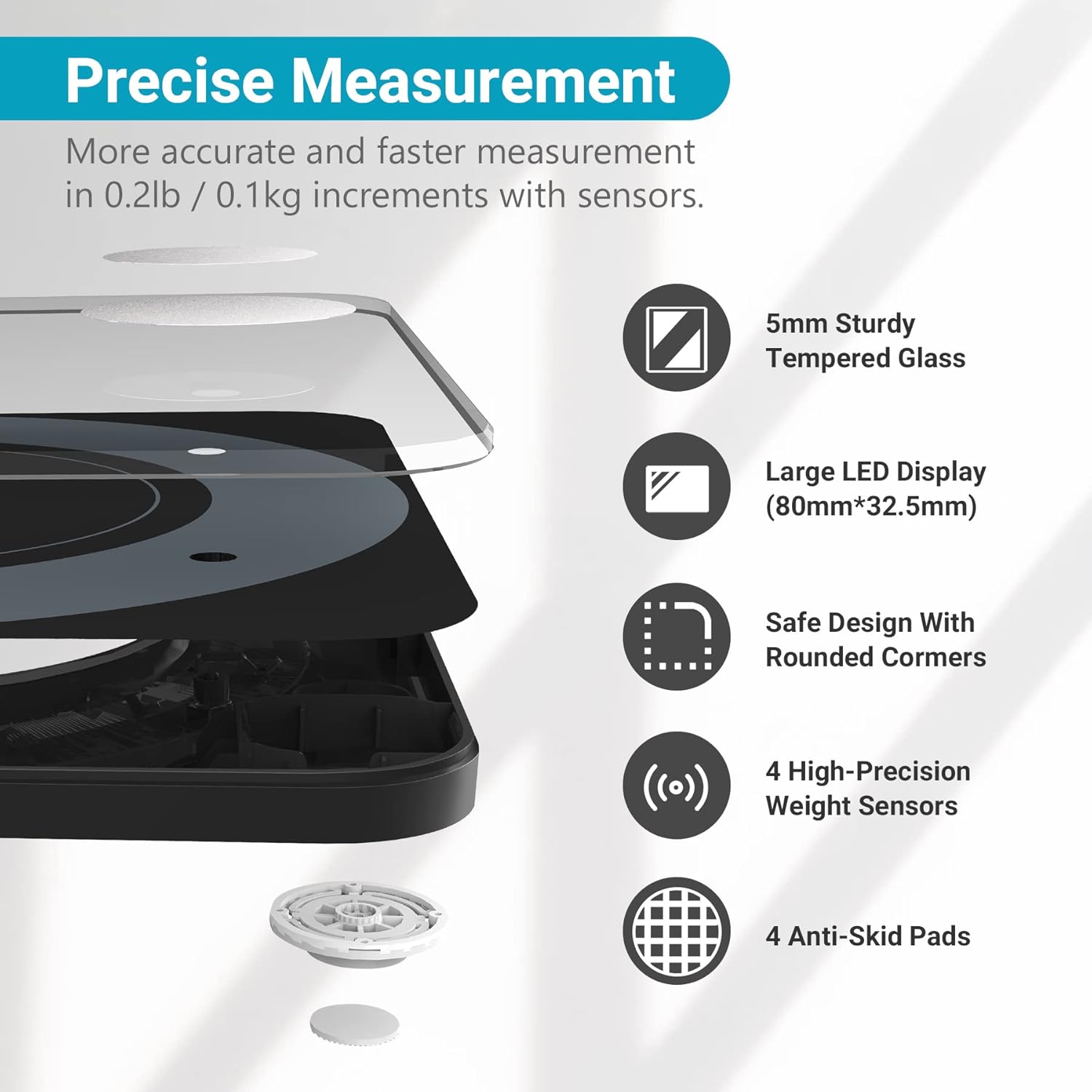 Living Enrichment Bluetooth Body Fat Scale - 396 lbs Black