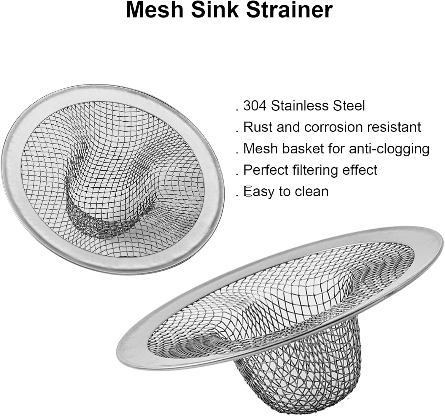 6-Pack Bathroom Sink Drain Strainer - Hair Catcher Prevents Clogs