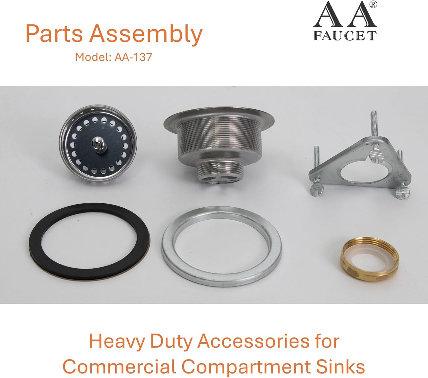 AA-137 3-12 Inch Stainless Steel Drain Strainer Kit 1