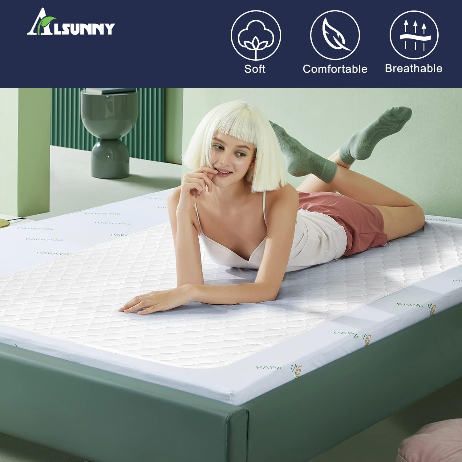 Alsunny Reusable Incontinence Bed Pads 2 Pack 34X52
