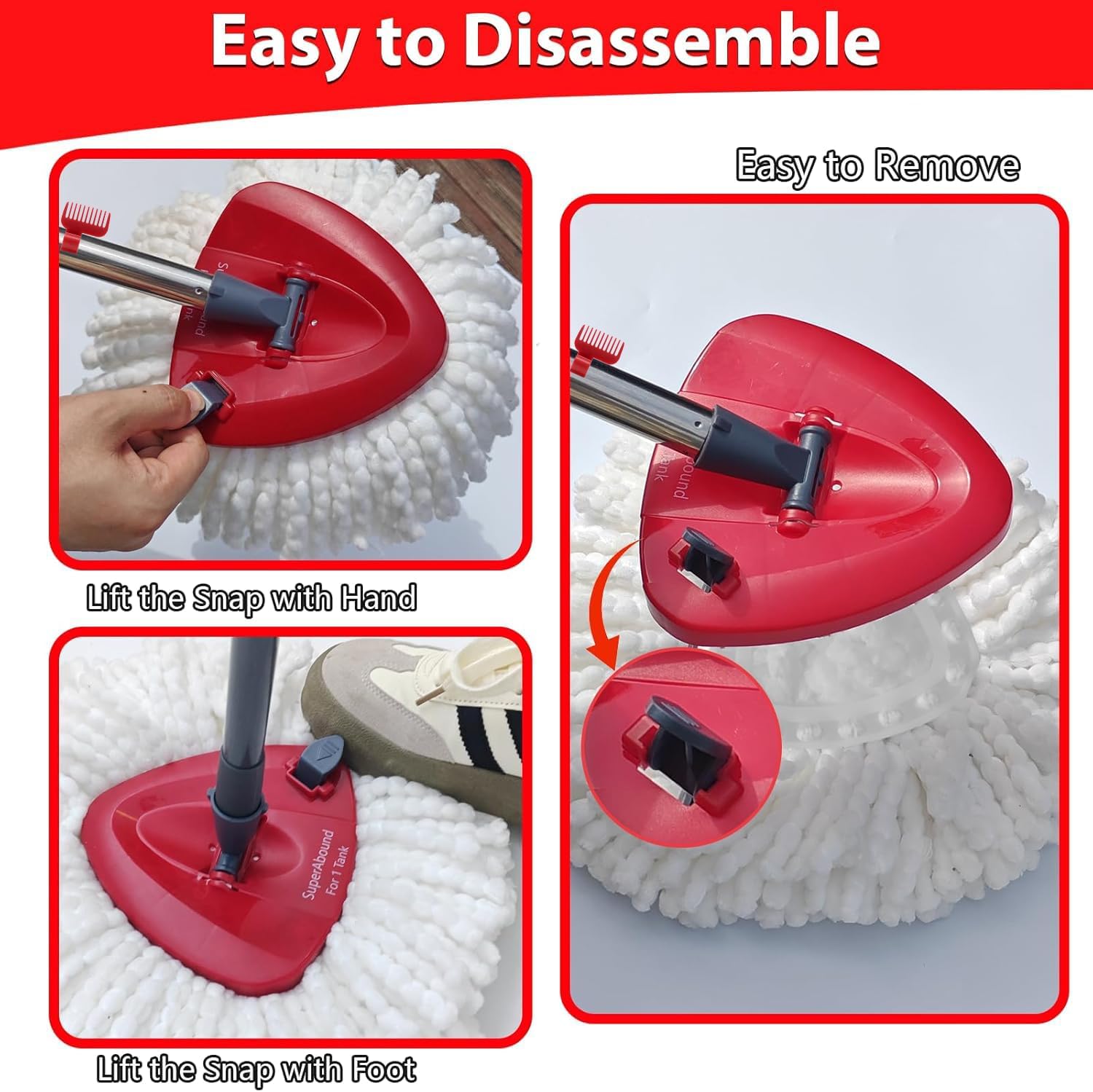 Bublador Spin Mop Head Replacement for O-Cedar EasyWring 1 Tank