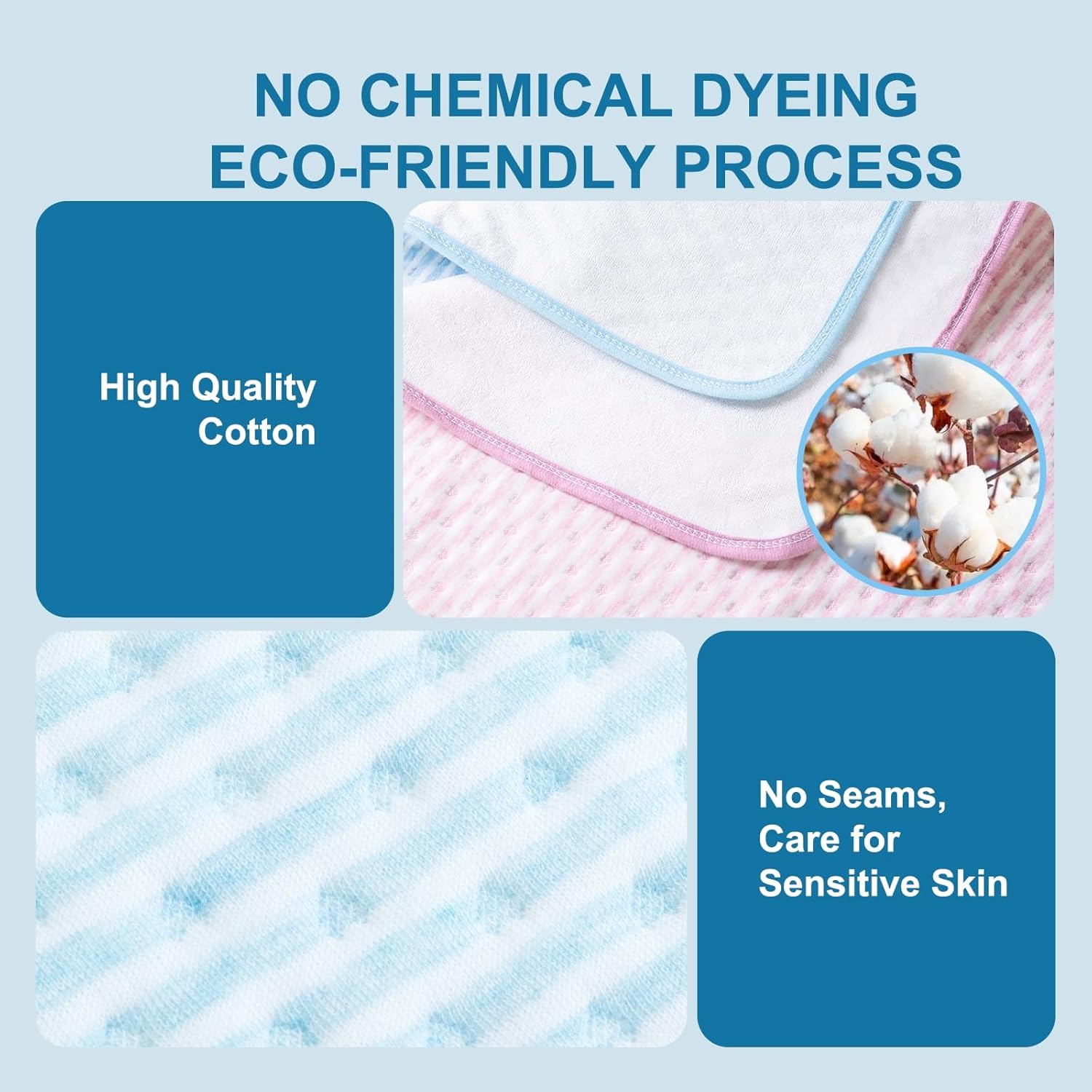 Ntoaujao Reusable Waterproof Bed Pads 3-Pack 36x34