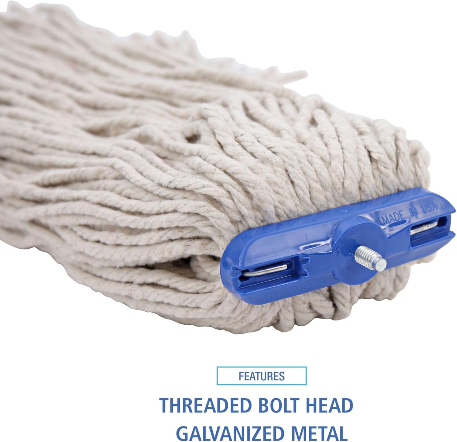 Boardwalk BWK724CEA 24 oz Cotton Wet Mop Head - White 1